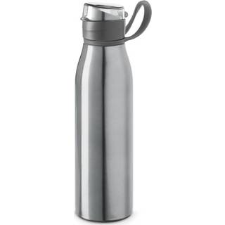 Waterfles aluminium zilver Waterfles/drinkfles Met Klepdop En Handvat 650 Ml - Drinkflessen 8720576516706