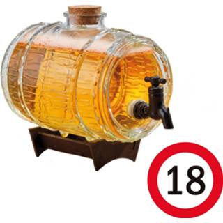 👉 Bierviltje transparant glas mannen Cadeau 50 jaar man bier dispensers ton op standaard 24 cm met bierviltjes