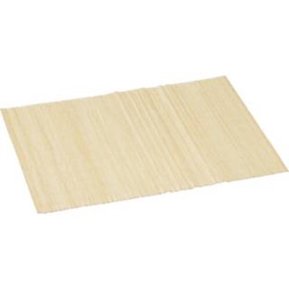 👉 Placemat beige bamboe One Size 8x stuks rechthoekige placemats 30 x 45 cm - Placemats/onderleggers Tafeldecoratie 8720576477106