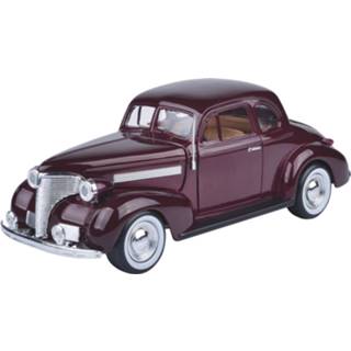Modelauto rood Chevrolet 1939 Coupe Donker Schaal 1:24/19 X 7 6 Cm - Speelgoed Auto's 8719247346933