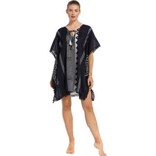 👉 Kwast blauwe One Size GeenKleur Donkerblauwe cover-up met kwastjes 'modern holiday fashion' 8719833248399