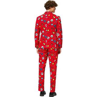 👉 Verkleedpak rood polyester Color-Rood mannen OppoSuits Dapper Decorator heren mt 52 8719323589414