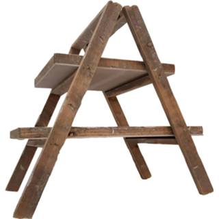 👉 Etagere hout One Size Color-Bruin 2 laags – inklapbare etagère 78 cm hoog | GerichteKeuze 8719481847951