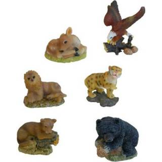 👉 Miniatuur polyresin One Size multicolor dieren set | GerichteKeuze 8719481846442