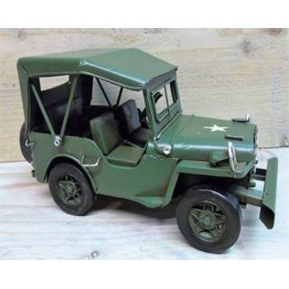 👉 Miniatuur gietijzer One Size Color-Groen autos - Leger Jeep als model auto 17cm| GerichteKeuze 8719481845308