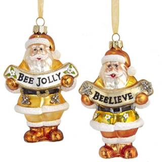 👉 Banner wit goud One Size Gold/White Santa With 4.5 Inch 86131538414