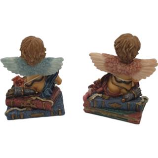 👉 Engelenbeeldje polyresin One Size multicolor Engel beeldje met vleugels – set van 2 decoratie engelenbeeldjes 9 cm hoog materiaal | GerichteKeuze 8719481849993