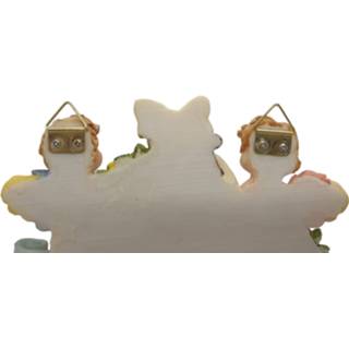 👉 Kapstok polyresin One Size multicolor Engel beeldje met decoratie – set van 2 kapstokken gedecoreerd engelenbeeldjes 10 cm hoog materiaal 6011603030077