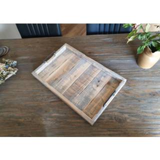 👉 Houten dienblad hout One Size Color-Bruin old Dutch 58 cm landelijk rechthoek 8719481847593