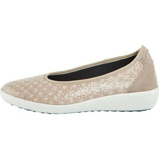 👉 Ballerina's textiel vrouwen stretchmateriaal beige effen Ballerina Varomed