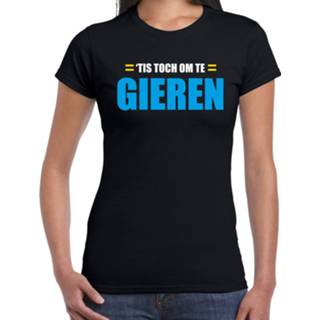 👉 Shirt active vrouwen zwart Om te gieren fun tekst t-shirt voor dames