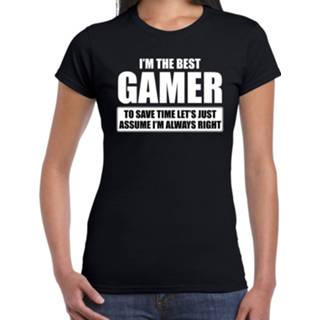 👉 Shirt active vrouwen zwart I'm the best gamer t-shirt dames - De beste cadeau