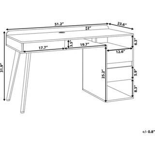 👉 Bureau wit bruin MDF One Size Color-Wit wit/lichtbruin CARACAS 4251682200653