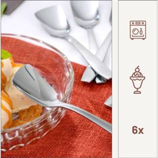 👉 Dessertlepel RVS One Size Color-Zilver Orange85 Dessertlepels - 6 Stuks IJslepels Kort 13.3 cm 8720663540713