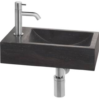 👉 Fonteinset natuursteen chroom zwart One Size Saqu Nature Collection Natuursteen/Chroom links 8714175982673