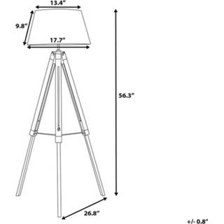 👉 Staande lamp wit bruin dennenhout One Size Color-Wit wit/lichtbruin MADEIRA 4260580938339