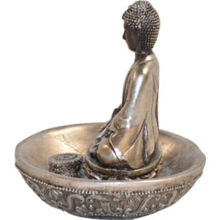 👉 Wierookhouder polyresin One Size Color-Zilver Wierook houder Boeddha beeld Buddha | GerichteKeuze 8719481842055