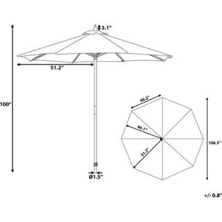 👉 Parasol antraciet polyester One Size Color-Grijs TOSCANA 4260580928101