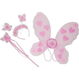 👉 Roze active Leuke vlinder verkleed set Minnie 3-delig 8712364534351