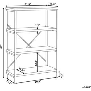 👉 Boekenkast bruin MDF s One Size houtkleur donkerbruin BRISBANE 4251682225373