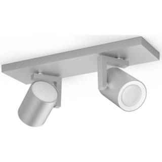 👉 Opbouwspot wit onesize meerkleurig Philips Hue Argenta - 2 Spots (Wit/Kleur) Alu 8718696171622