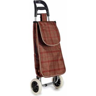 👉 Trolley bruin rood polyester One Size Color-Bruin Arte Regal geruit 18,5 x 36 96 cm bruin/rood 8720585231768