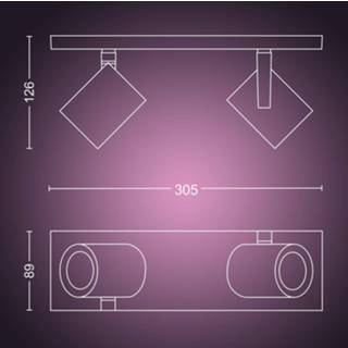 👉 Opbouwspot wit onesize meerkleurig Philips Hue Argenta - 2 Spots (Wit/Kleur) 8718696171585