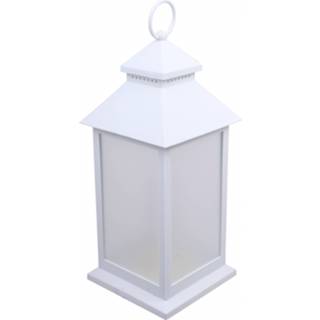 👉 Lantaarn wit kunststof One Size Color-Wit Giftdecor led 12 x 32 cm 8720585231676