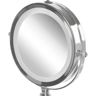 👉 Spiegel zilveren IJzer One Size Color-Zilver Verlichte make-up ø 18 cm CLAIRA 4251682270168