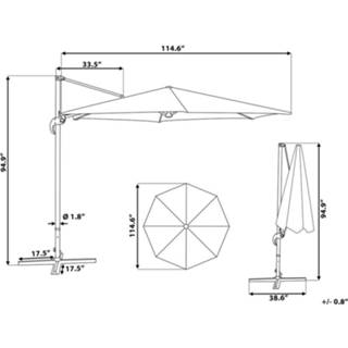 👉 Parasol antraciet zwart polyester One Size Color-Grijs antraciet/zwart SAVONA 4260580936328