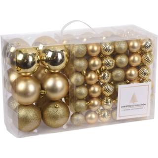 👉 Kerstbal gouden kunststof Kerstballen Pakket 94-delig Van - 8720147835212