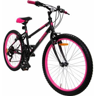 👉 Mountainbike zwart roze staal One Size Color-Zwart meisjes AMIGO Hardtail Power 26 Inch 42 cm 18V V-Brakes Zwart/Roze 8720585999941