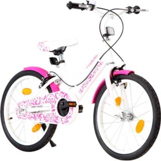 👉 Kinderfiets roze wit One Size GeenKleur kinderen 18 inch en 8719883807683