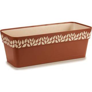 👉 Plantenbak terracotta kunststof One Size Color-Oranje Stefanplast Cloe waterreservoir 49,5 cm 8003507944015