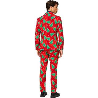 👉 Verkleedpak rood groen polyester Color-Rood mannen OppoSuits Fine Pine heren rood/groen mt 56 8719323589162