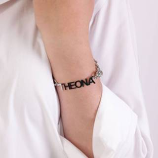 👉 Staal Color-Goud Stalen naamarmband gourmetschakel 8719802334290