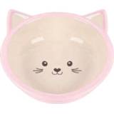 👉 Drinkbak wit roze keramiek One Size Color-Wit Happy Pet voer- en kitten 200 ml wit/roze 701029131750
