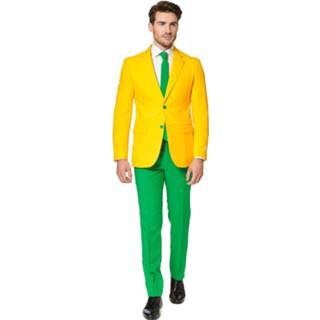 👉 Verkleedpak donkergroen geel groen goud polyester Color-Geel mannen OppoSuits Green Gold heren geel/groen mt 60 8718719276815