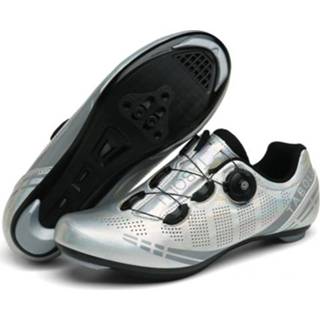 👉 Shoe 38 active T27 Cycling Ademende Power-Assisted Mountain Bicycle Shoes, Size: (Highway-Silver)