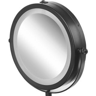 👉 Spiegel zwarte glas One Size Color-Zwart Verlichte make-up ø 17 cm TUCHAN 4251682270106