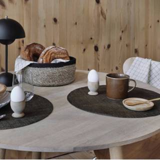 👉 Placemat bruin linnen One Size Color-Bruin Home Delight rond set/6 - Default Title 7340021320972