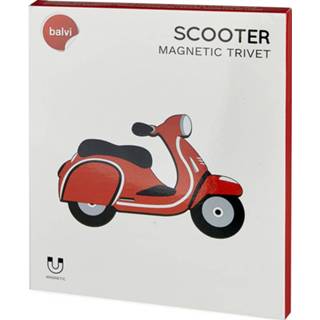 👉 Onderzetter zwart rood siliconen One Size Color-Zwart Balvi scooter 18 x 12,5 cm zwart/rood 8430306271477