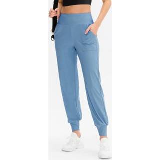 👉 Sportbroek XL active vrouwen Herfst en winter losse sportbroeken voor dames (kleur: mistblauw maat: XL)