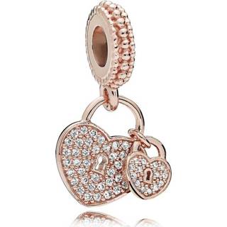 👉 Hangslot rose One Size array Pandora 781807CZ Hangbedel Hart hangsloten rosekleurig (retired) 5700302593921