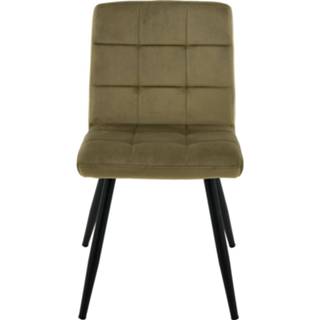👉 Eetkamerstoel bruin velours One Size Color-Bruin Olive - 57x49x84 cm 8717807322236