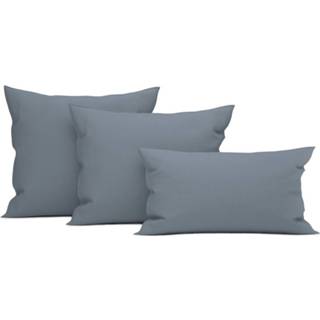 👉 Kussenslop blauw katoen steel licht Heckett & Lane Wafel Kussensloop - blue 50x50cm 8718518309516