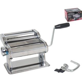 👉 Pastamaker RVS metaal One Size zilver Retro - Pastamachine van 16 CM Pasta Rollerbreedte machine Incl. handige Tafelgreep – Italiaanse keuken 19,5x12,5cm 8720359702128