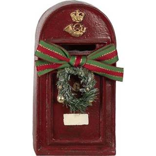 Brievenbus meerkleurig Clayre & Eef Decoratie met krans 8*6*15 cm 6PR4748 8717459795518