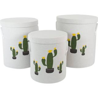 👉 Opbergmand polyester One Size multi Leuke Set van 3 Was- en Opbergmanden – 73L / 55L 34L Cactus Wasmand - Design 8720359705402