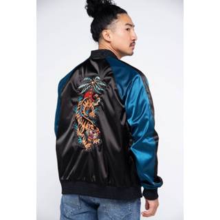 👉 Tattoo zwart blauw l Color-Blauw Amsterdenim | x Joris - Custom Jacket TIJGER Black & Blue 8719969039755